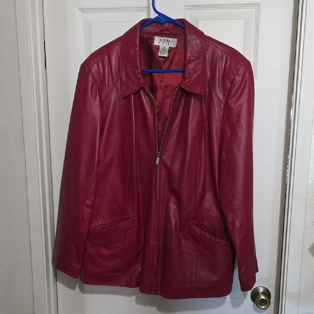 Alfani Red Leather Jacket